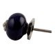 Navy Blue Silver Fitting Ceramic Knob